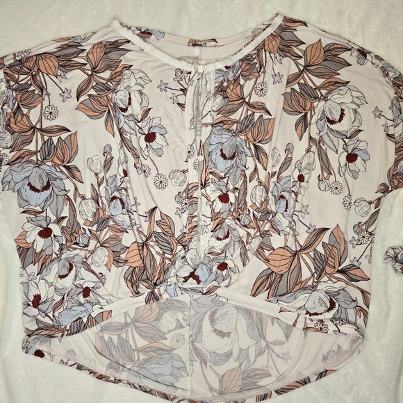 free people "keepin on top" ivory floral top - Picture 2 of 7